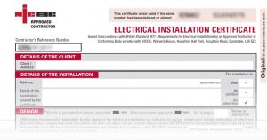 eicr certificate Ards and North Down BT19